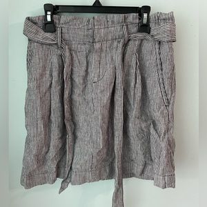 Grey and white stripped skirt that ties in the front
